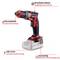 'Cordless drill with brushless motor, LED light, belt clip and adjustable screw depth for precise work.'