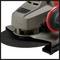 An angle grinder. Close-up of the grinding tool with protective cover and grinding disc. Suitable for metalworking.