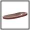A rust-red abrasive tape lies flat on a white background. It is folded in on itself and displays a coarse, sand-like surface.