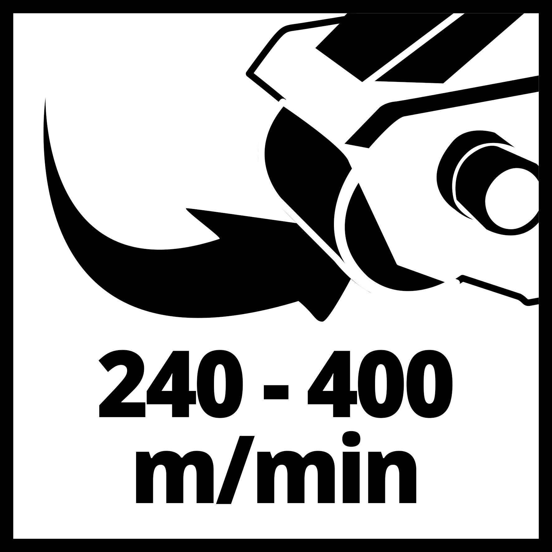 Cutter symbol with speed '240 - 400 m/min', indicates recommended cutting speed.