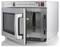 Microwave with an open door and a keypad from 1 to 9. Display shows '1:28'. Main functions: setting time, selecting power level.