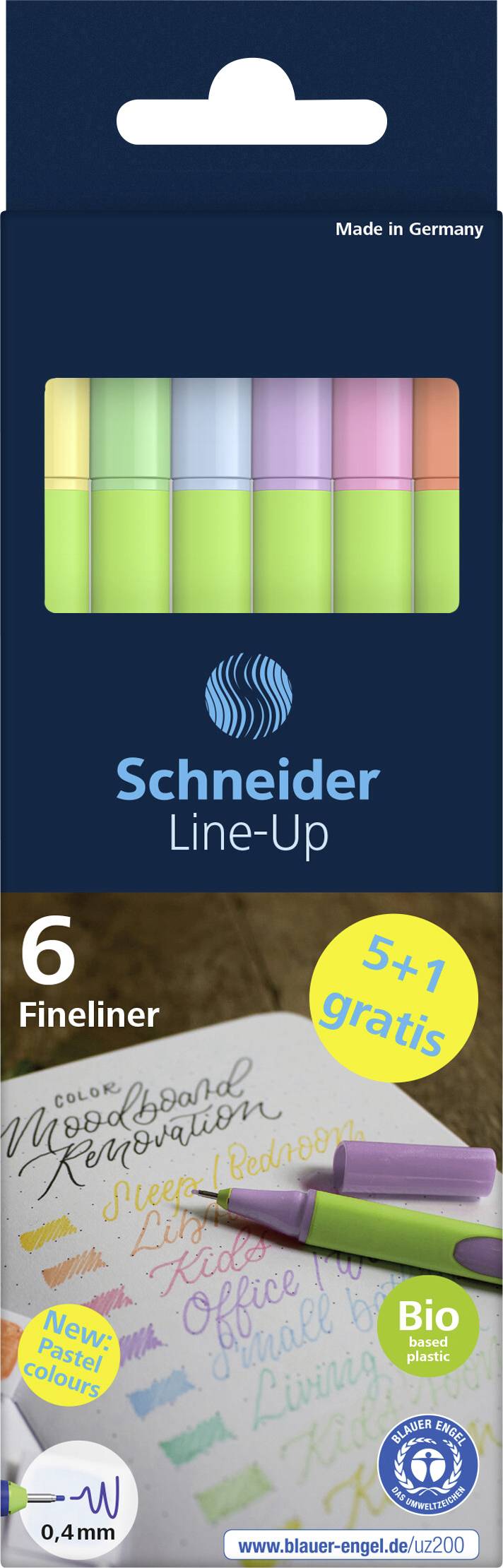 Schneider Schreibgeraete Roller ball pen Fineliner Line-Up pastell 6er Etui, sortiert, 5+1 Aktion 191085 1 pc(s)
