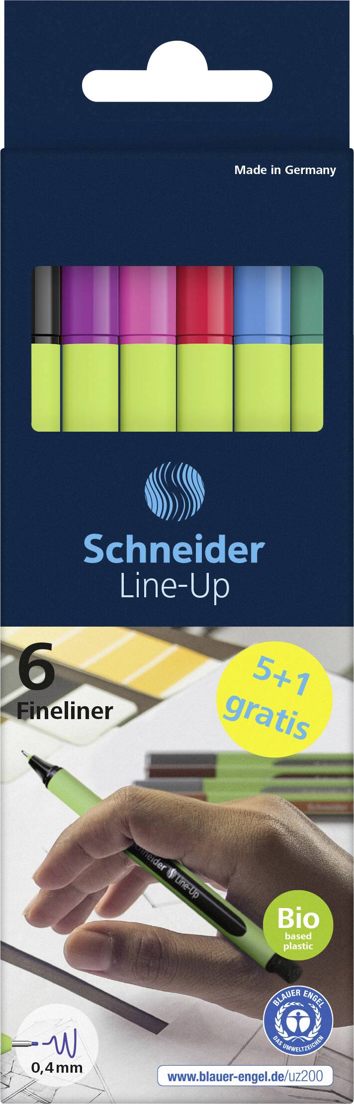 Schneider Schreibgeraete Roller ball pen Fineliner Line-Up 6er Etui, sortiert, 5+1 Aktion 191086 1 pc(s)
