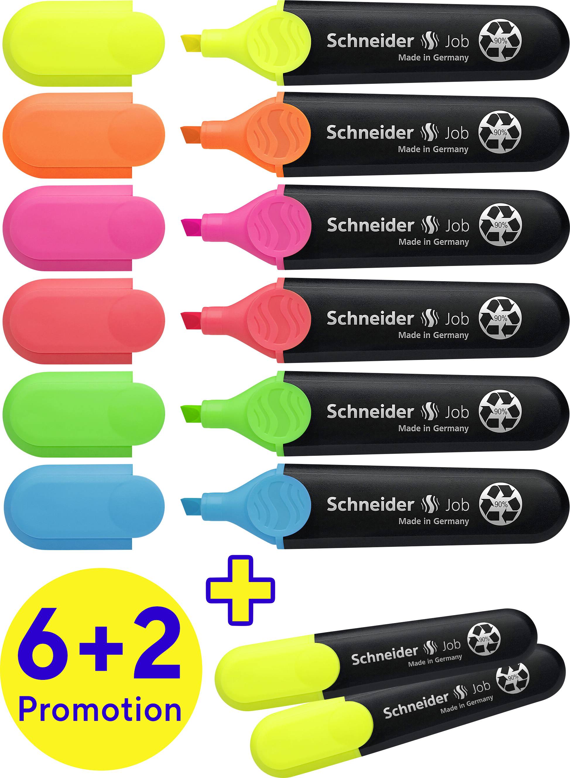 Schneider Schreibgeraete Highlighter Textmarker Job sortiert Karton-Etui 8 Stueck Aktion 115068 1 pc(s)