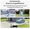 'Verbesserte Erkennungseffizienz' image showing 180° PIR motion detection with smart recognition for pets, people, and cars.