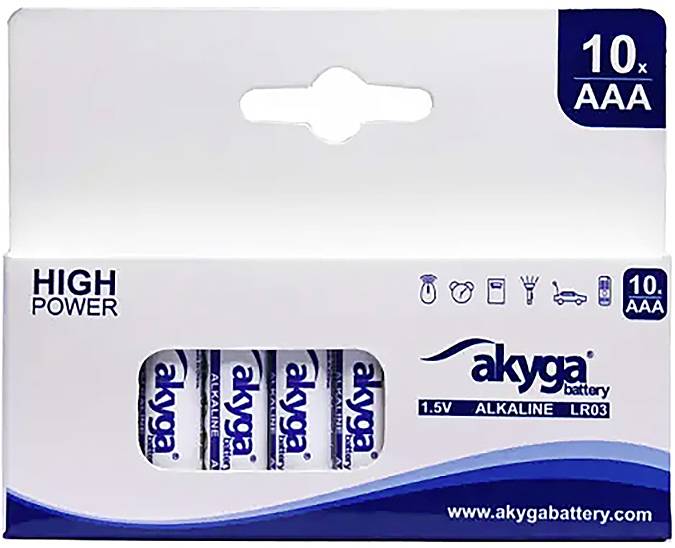 Akyga AAA LR03 AAA battery Alkali-manganese 1300 mAh 1.5 V 10 pc(s)
