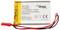 Lithium-Polymer battery from Akyga with 3.7 V, 800 mAh and 2.96 Wh. Caution: Short-circuit and heat protection. Cable with red plug.