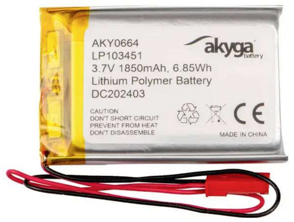 Akyga LP103451 Battery pack x Non-standard rechargeable LiPo 3.7 V 1850 mAh
