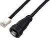 TRU COMPONENTS TC-E13T-MR6-MCA/NCA-0.5PV-S RJ45 Straight Male Overmolded Plug (Threaded) Cable CAT6A 0.5 m TC-13543632 No. of pins (RJ) 8 Black 1 pc(s)