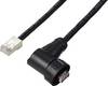 TRU COMPONENTS TC-E13T-MR5-MCD/NCA-0.5PV-S RJ45 Right angle Male Overmolded Plug (Threaded) Cable CAT5E 0.5 m TC-13543636 No. of pins (RJ) 8 Black 1 pc(s)