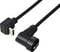 'HDMI cable with angled plug for easy connection in confined spaces, such as behind televisions or monitors.'
