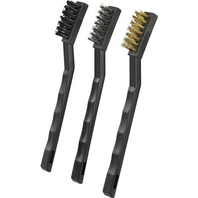 TOOLCRAFT Wire brush Stainless steel, Nylon, Brass 170 mm 1 Set-0