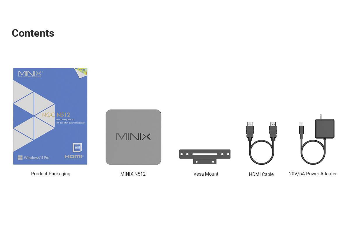 Minix Mini PC 1286036 Intel® Core™ i5 12600H 4.5 GHz 16 GB RAM 512 GB SSD Intel Intel Iris 512GB NGC N512-10