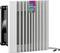 A cooling device by Rittal, white with ventilation grilles and cables, for cooling electronic equipment in control cabinets.