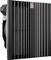 'Fan by Rittal with black, ribbed design, visible from the side.'