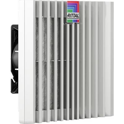 Cooling unit with fan and vertical ventilation slots, brand Rittal.