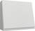 White triangular aluminium desk table with a smooth, limited textured surface, without inscription.