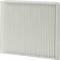 Air filter with white pleated pattern in rectangular frame, used for cleaning air in household appliances or vehicles.