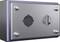 Metal casing with two round openings and four screws at the corners, without any further visible functional elements.