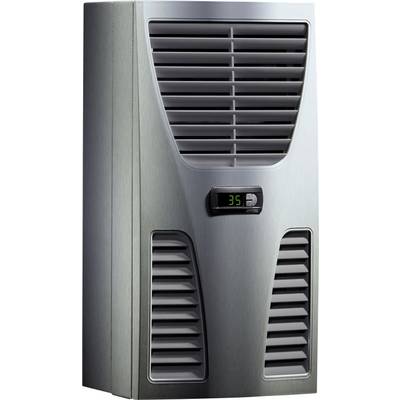 A metal air cooler with ventilation slots and a temperature display shows '35'.