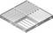 'Metal structure with rectangular compartments that can be used for organisation or storage.'