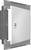 Metal cabinet door with a white panel and a small rectangular section featuring the 'RITTAL' logo in the centre. Suitable for integration into electrical enclosures.