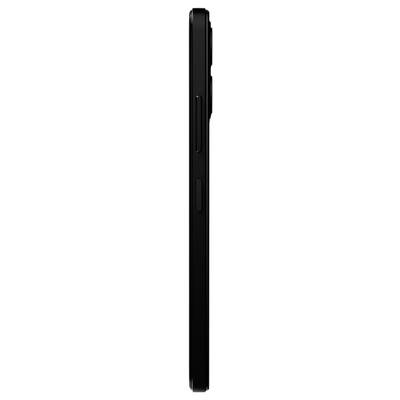 A side profile of a modern smartphone in black, showing two side buttons.