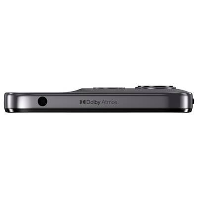Side view of a smartphone showing the Dolby Atmos logo, indicating audio enhancement features.