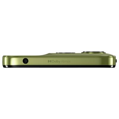 A green, modern device with a 'Dolby Atmos' inscription. It shows the edge view with two visible camera lenses at the top.