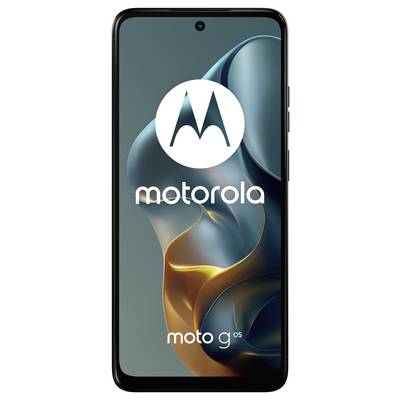 Front view of a smartphone displaying the Motorola logo and the text 'moto g 05' on-screen, featuring a sleek, modern design.