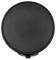 Black, round crêpe pan with temperature control and indicator lights, photographed from a bird's-eye view.