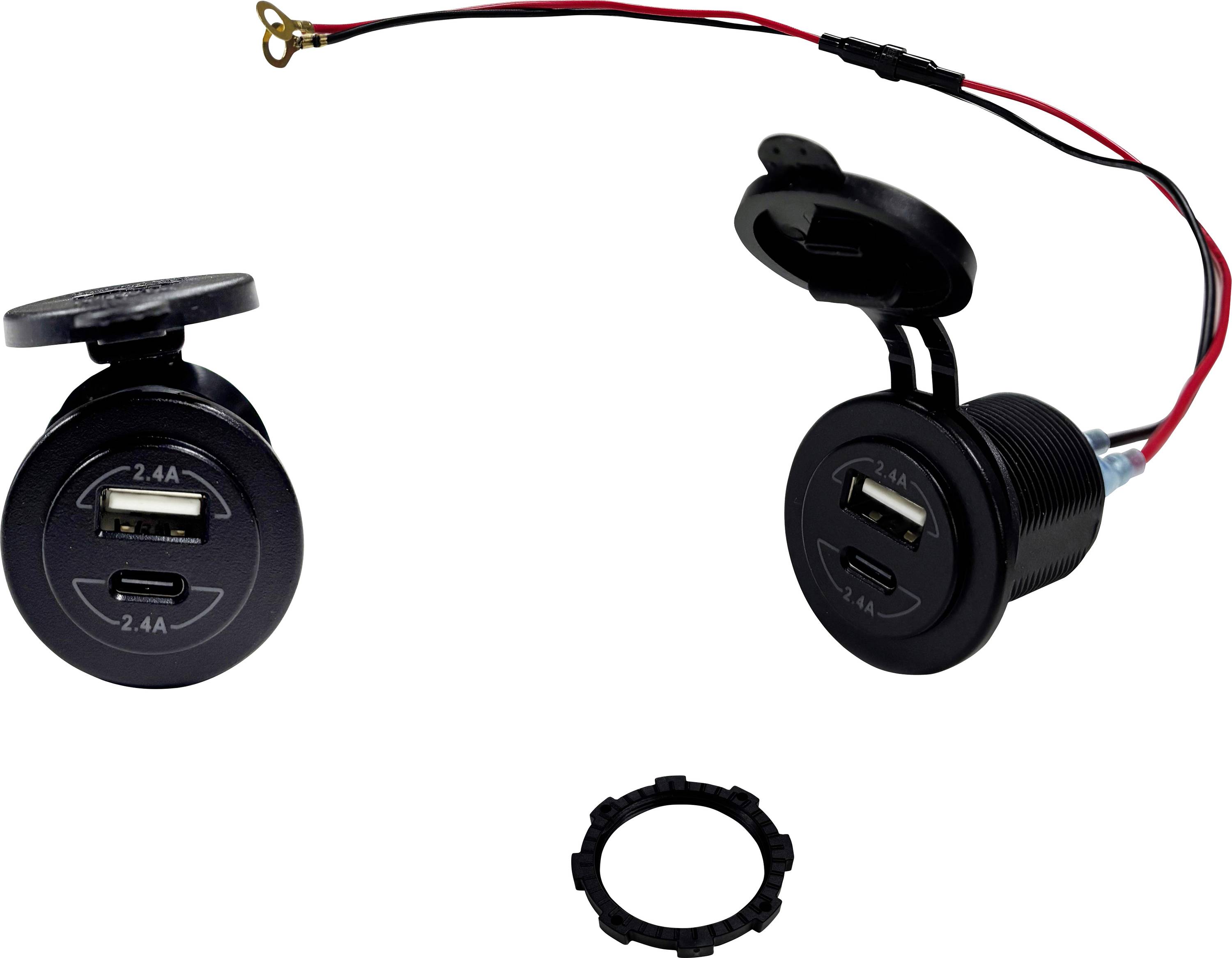 HP Autozubehoer Dual USB+C mounted socket