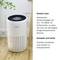 'Air purifier with 500 mm height and 291 mm width. Display on top, quiet operation at ~24 dB(A) in sleep mode. Easy to transport.'
