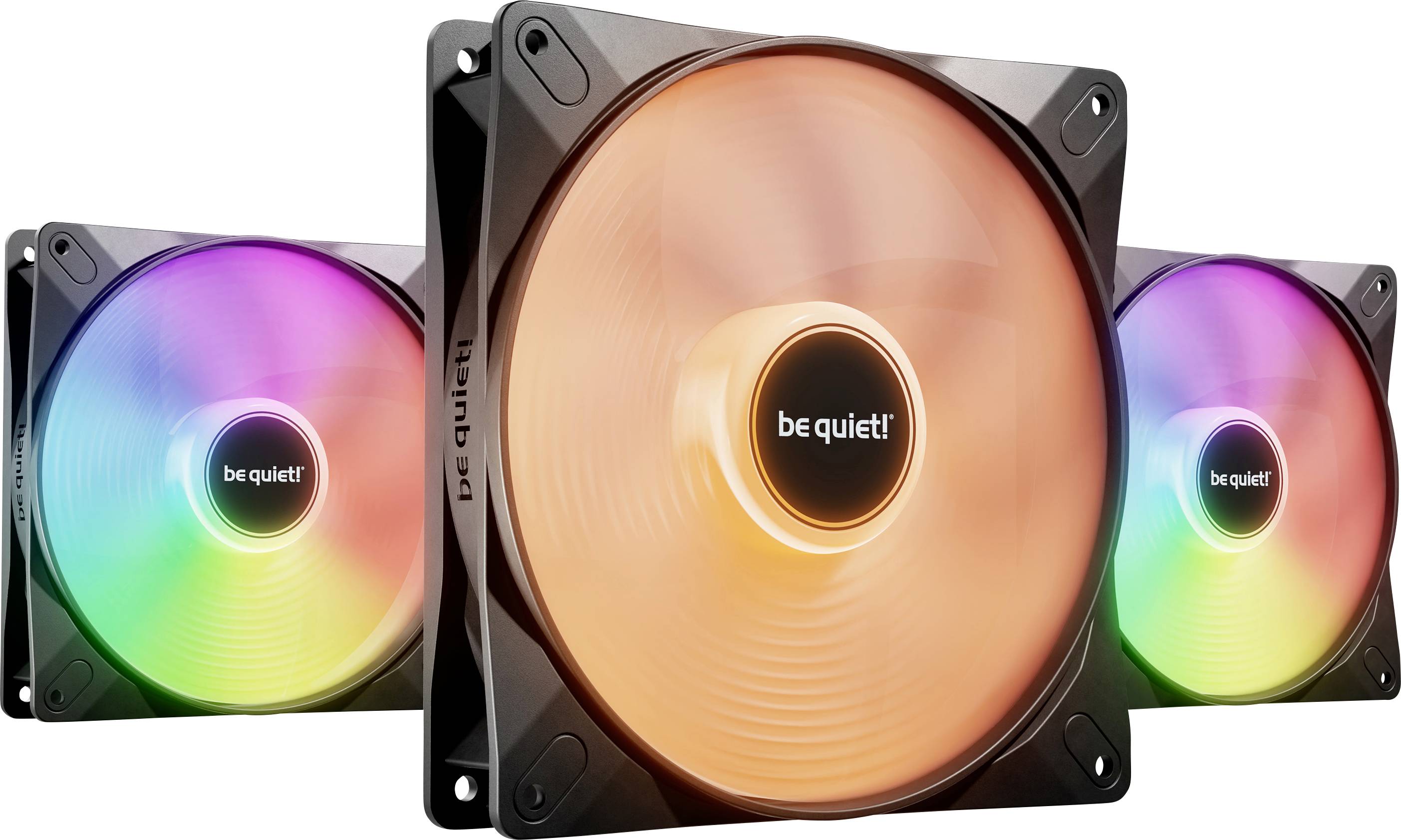 BeQuiet LIGHT WINGS LX 140mm PWM Triple-Pack PC fan Black (W x H x D) 140 x 140 x 25 mm incl. LED lighting