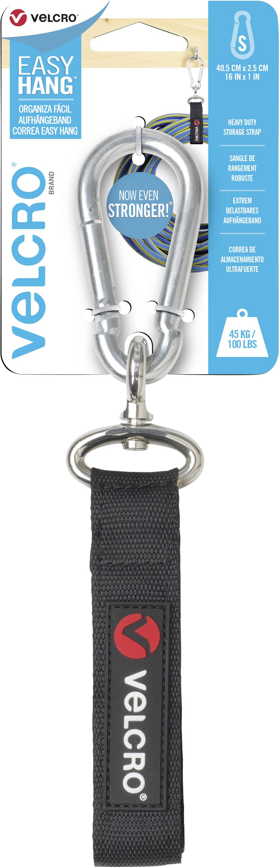 VELCRO® Hook-and-loop strap with strap Heavy duty (L x W) 406 mm x 25 mm Black 1 pc(s)