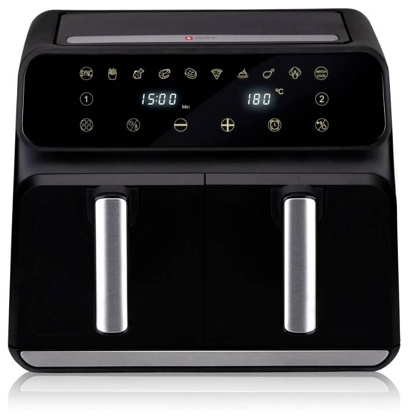 Alpina Switzerland 871125224012 Air fryer 8 l 1700 W Non-stick coating, with display, Timer function Black
