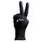'Cuts' black glove shows the peace sign with extended index and middle fingers. Text 'Cuts' in white on the glove.