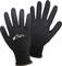 Black work gloves with reinforced texture, providing protection and comfort.