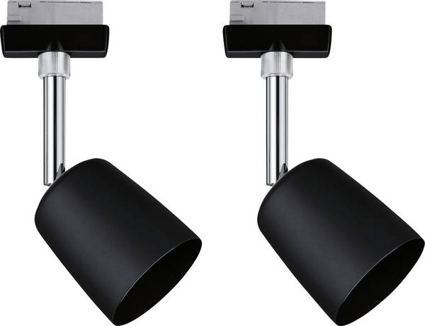Paulmann 41303 High voltage mounting rail light set URail GU10 10 W LED (monochrome) Black (matt), Chrome