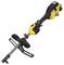 A black and yellow, battery-powered electric tool with an ergonomic handle, clearly designed for garden maintenance or lawn work.