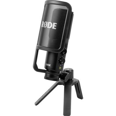 Rode NT-USB+ Stand Condenser microphone Transfer type (details):USB incl. stand, incl. cable USB USB Black