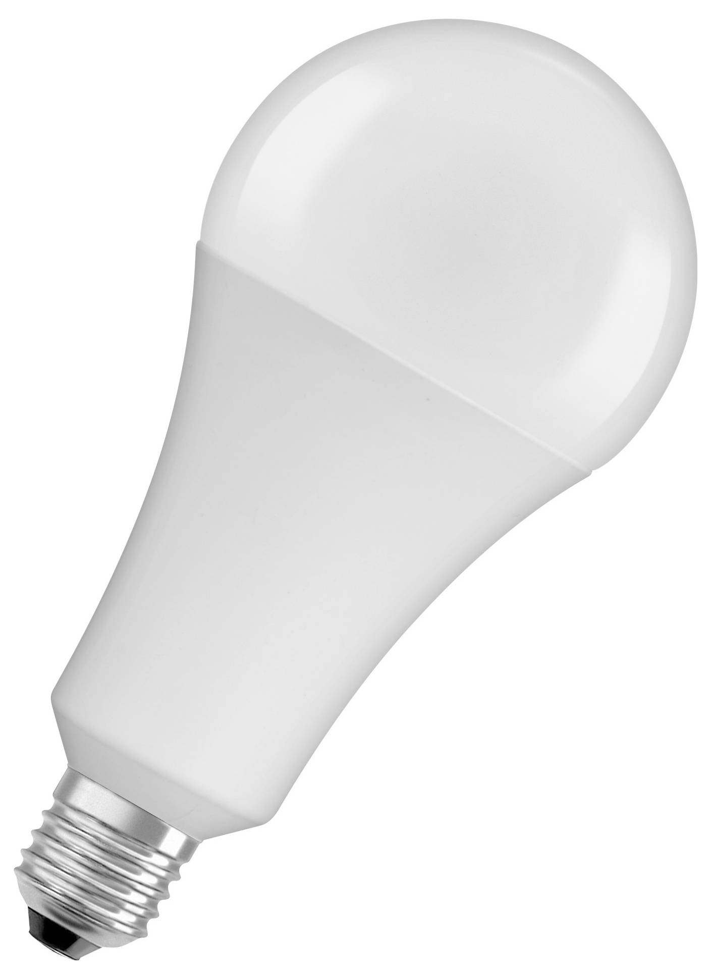 LED light bulb with E27 fitting; white, frosted; energy-saving.