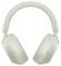 A pair of white over-ear headphones with a modern design, displayed against a white background, focusing on the ear cups and headband.