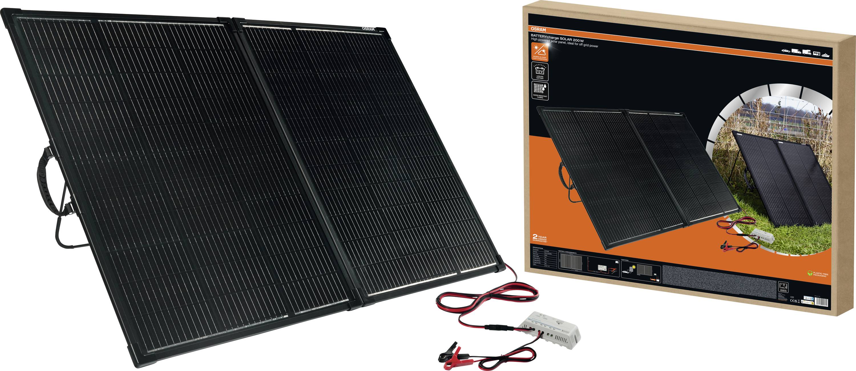 OSRAM BATTERYcharge SOLAR 200W Monocrystalline solar panel 200 W 12 V, 5 V