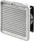 Industrial ventilator cover with multiple horizontal louvres, silver-coloured, product by Finder.
