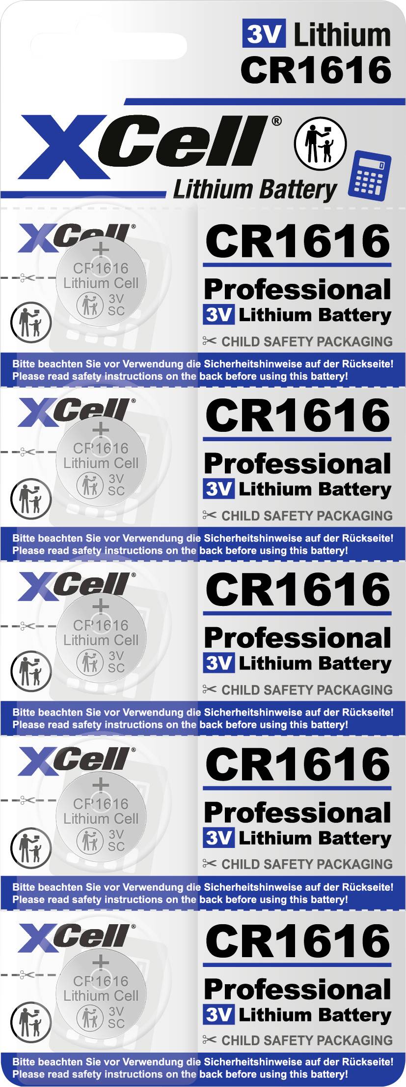 XCell Button cell CR 1616 3 V 5 pc(s) 50 mAh Lithium CR1616-B5