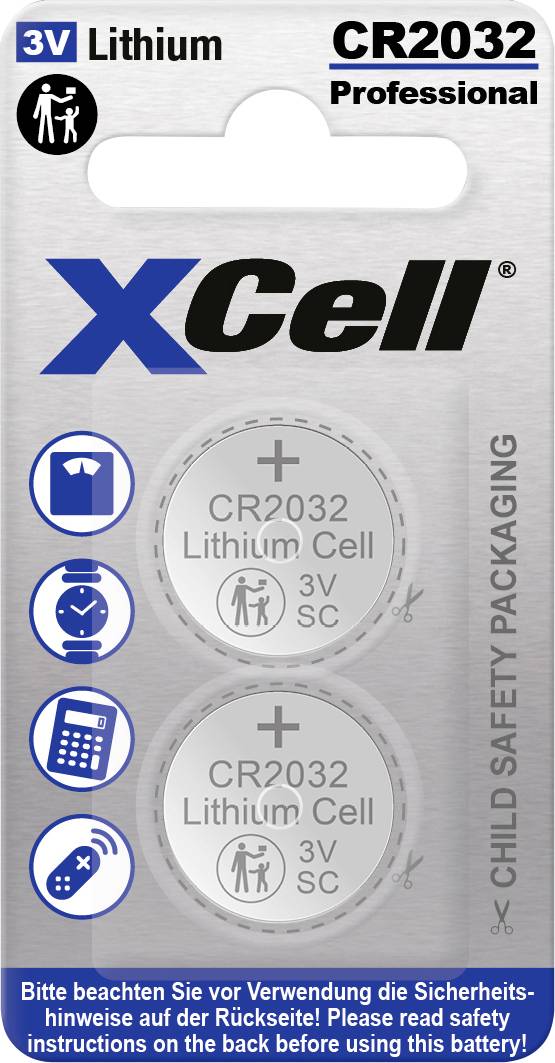 XCell Button cell CR 2032 3 V 2 pc(s) 220 Lithium