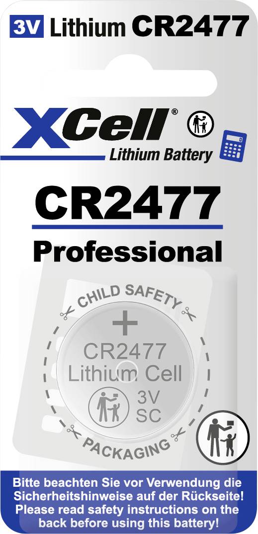 XCell Button cell CR 2477 3 V 1 pc(s) 950 mAh Lithium CR2477-B1