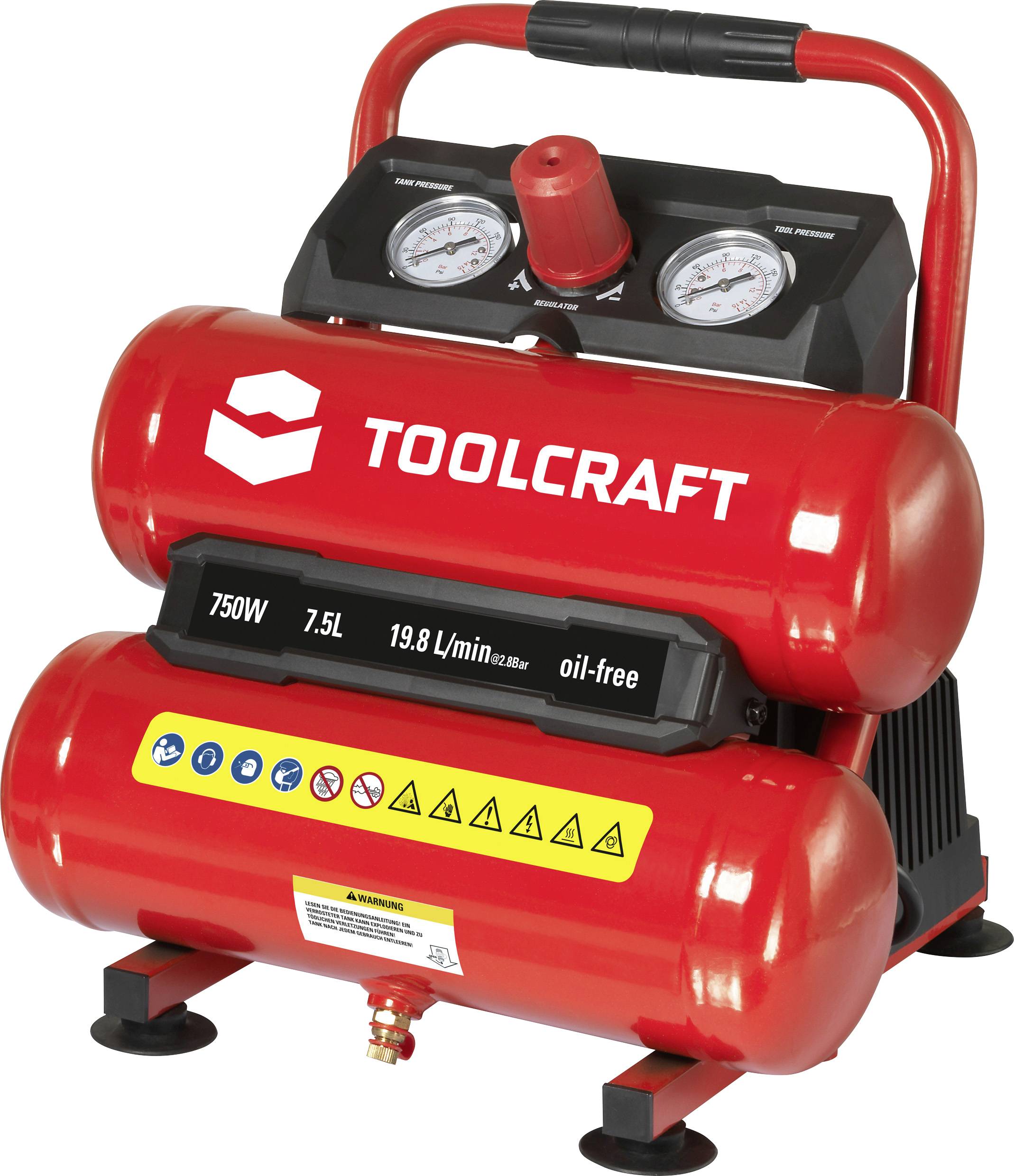 TOOLCRAFT Air compressor 7.5 l 8 bar-0