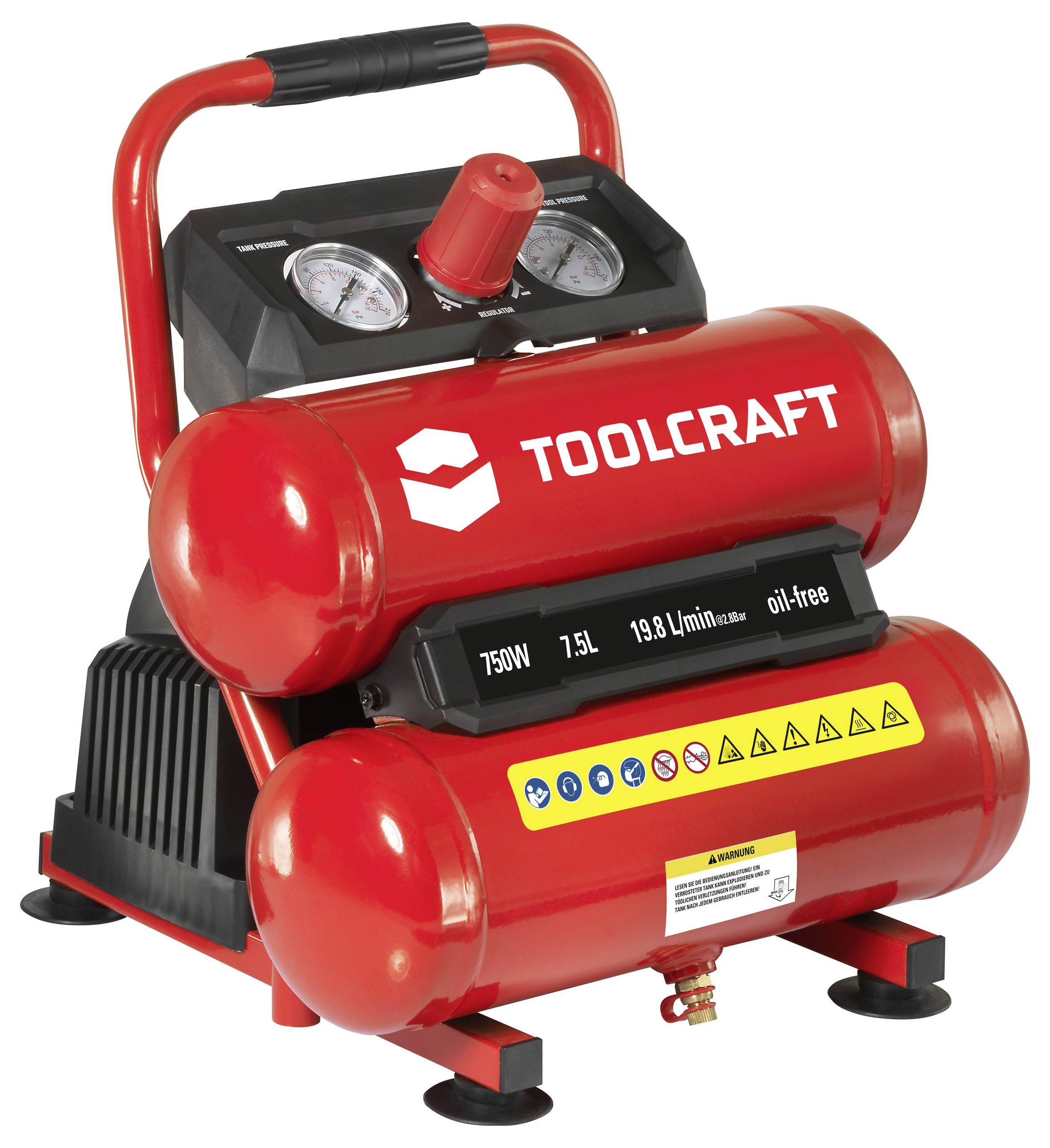 TOOLCRAFT Air compressor 7.5 l 8 bar-1